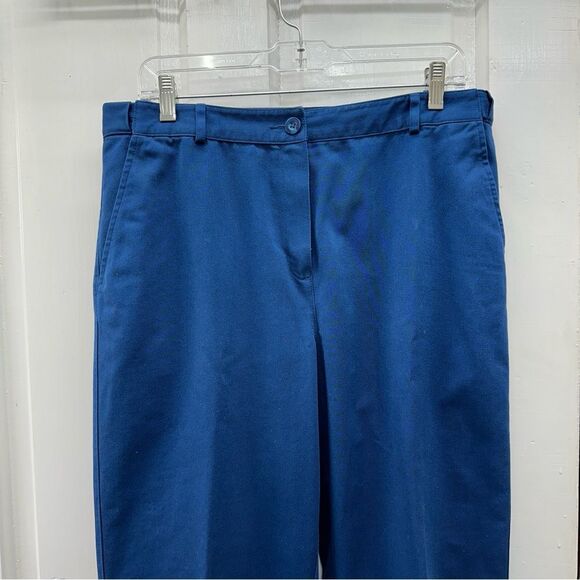 L.L. Bean Classic Fit navy pants slacks with adjustable elastic waist women's 12 - Picture 2 of 9